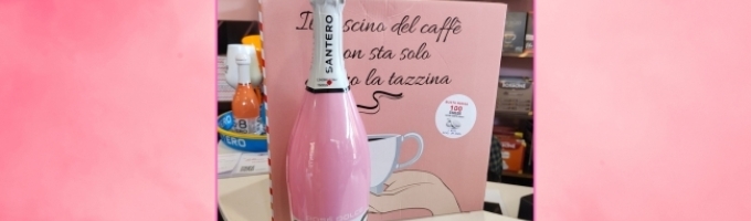Pink! | 100 cialde di Caff Passion miscela Rosa e Bottiglia di Ros Dolce Santero 958 da 75cl